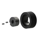 4槽 SPA 窄V带轮 节径200mm 锥套3020 孔径30mm SPA200-04-3020-30