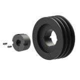 3槽 SPC 窄V带轮 节径200mm 锥套2517 孔径22mm SPC200-03-2517-22