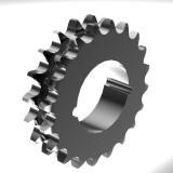 链号10B双排20齿A型台式欧标钢件TB孔链轮