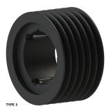 6槽 SPC 窄V带轮 节径224mm SPC224-06