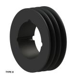 3槽 SPB 窄V带轮 节径80mm SPB80-03