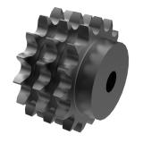 链号28B三排15齿B型台式欧标钢件预制孔链轮 28B-3B15