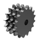 链号10B三排16齿A型片式欧标钢件预制孔链轮 10B-3A16