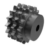 链号20A/100三排16齿B型台式美标预制孔钢件链轮 T100B16