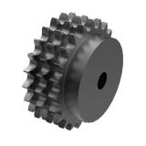 链号20A/100三排23齿B型台式美标预制孔钢件链轮 T100B23