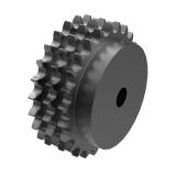 链号20A/100三排25齿B型台式美标预制孔钢件链轮 T100B25