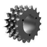 链号16A/80三排17齿Q2锥孔A型片式美标钢件链轮 T80Q17H